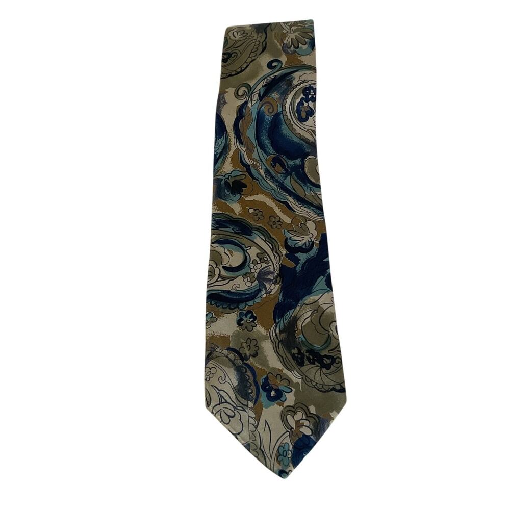 Vintage 90s  Christian Dior Monsieur Men’s Silk Tie Paisley Floral  Made in USA